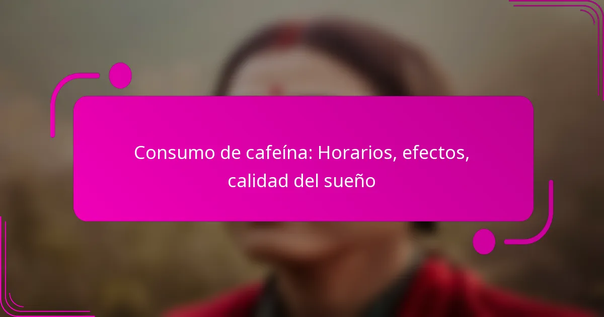 Consumo de cafeína: Horarios, efectos, calidad del sueño